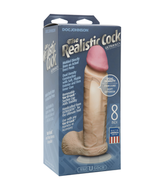 Doc Johnson Realistic Cock with Balls - Removable Vac-U-Lock Suction Cup - ULTRASKYN - 8 / 20 cm - Vanilla