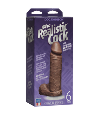 Doc Johnson Realistic Cock with Balls - Removable Vac-U-Lock Suction Cup - 6 / 16 cm - Caramel