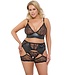 Cottelli CURVES Kant En Wetlook Jarretel Set