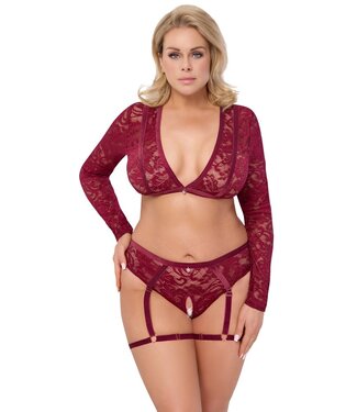 Cottelli CURVES Red Lace Top And Briefs Set