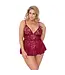 Cottelli CURVES Babydoll And Slip Ouvert Red