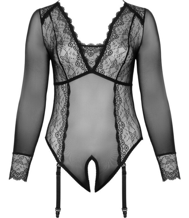 Open Kruis Bodysuit Zwart