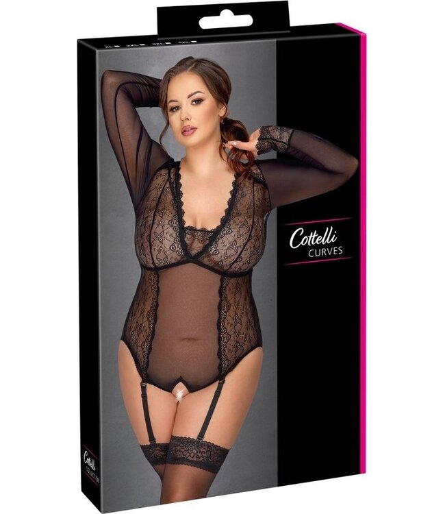 Open Kruis Bodysuit Zwart