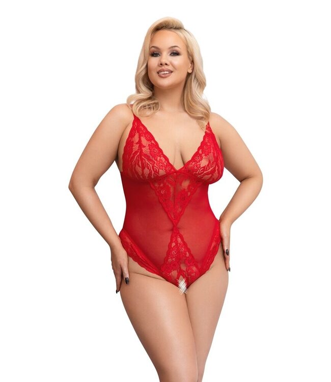Curvy Lace Body With Open Crotch