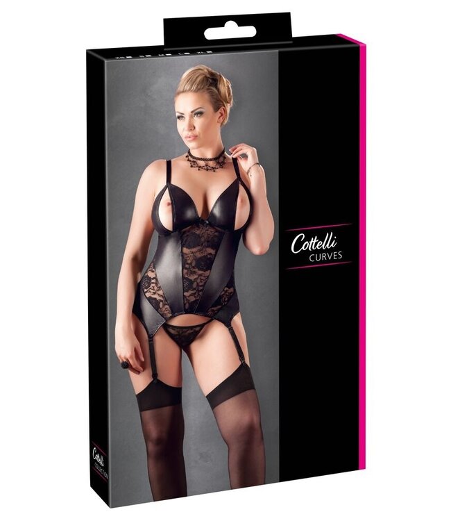 Open Cup Suspender Set Plus Size