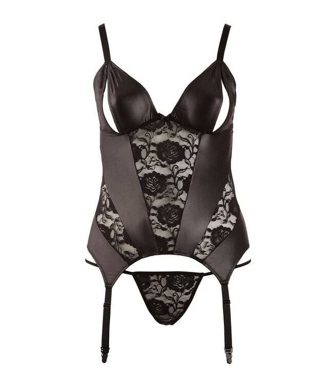 Open Cup Suspender Set Plus Size