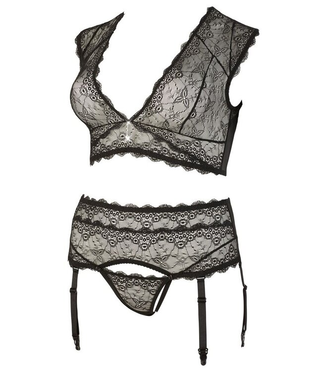 Elegant Plussize Lingerie Set With Garterbelt