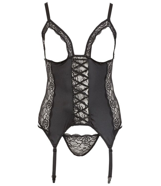 Sexy Garterbelt Top With Open Cups Plussize