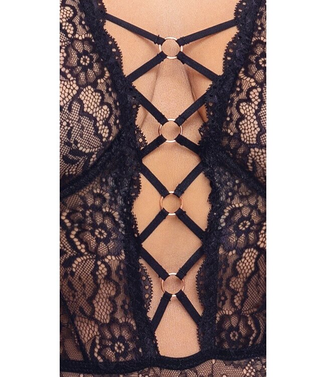 Curvy Delicate Lace Body With Open Crotch