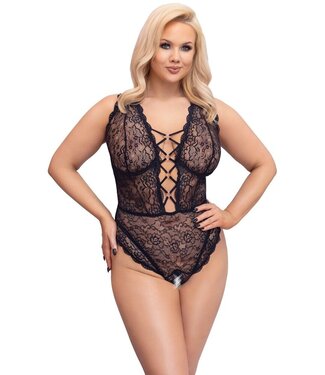 Cottelli CURVES Curvy Delicate Lace Body With Open Crotch