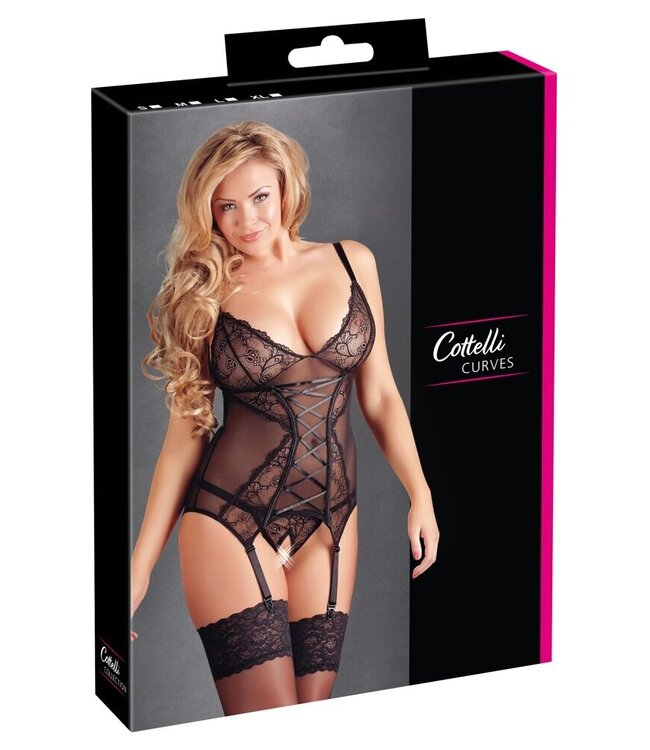 Lace Corset Suspender Set Plus Size