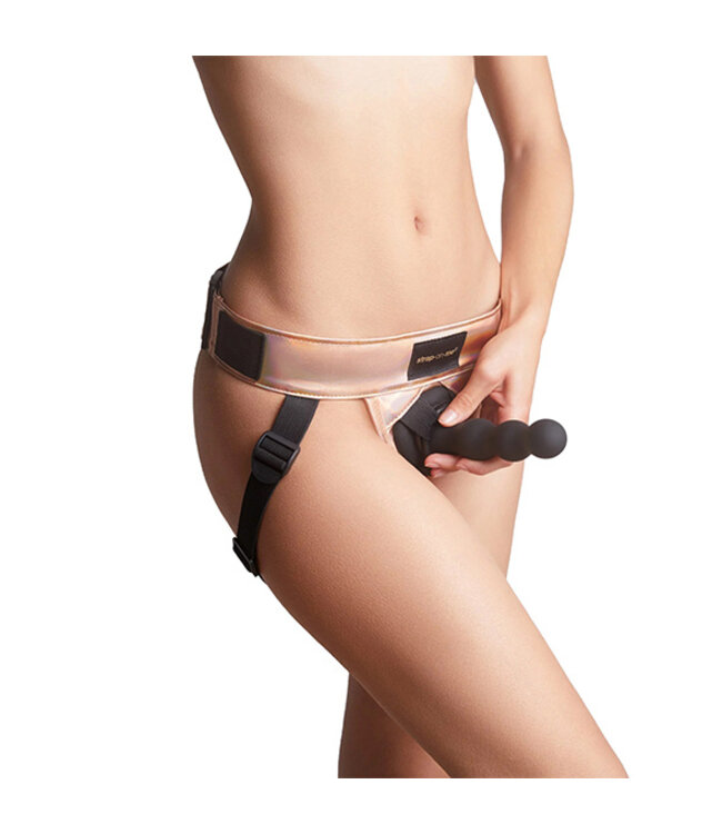 Strap-On-Me - Leatherette Harnas Curious Rose Gold Holographic