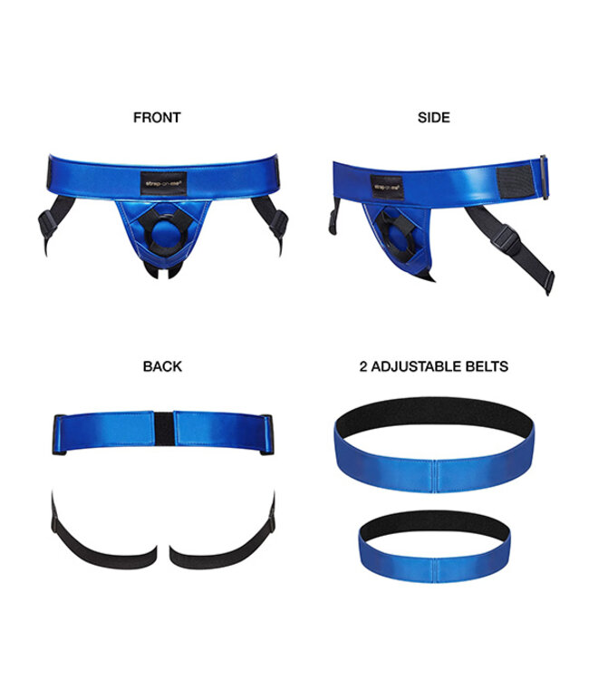 Strap-On-Me - Leatherette Harnas Curious Metallic Blue