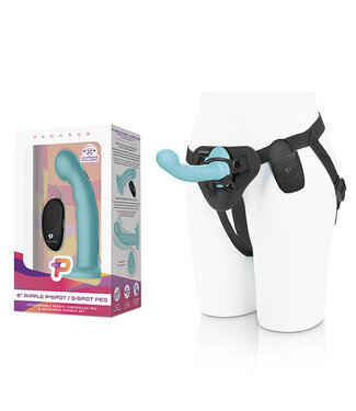 Pegasus Pegasus - 6” Remote Control Ripple P-Spot G-Spot Silicone Peg with Harness 