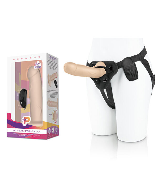 Pegasus - 8” Realistic Silicone Dildo With Harness Included
