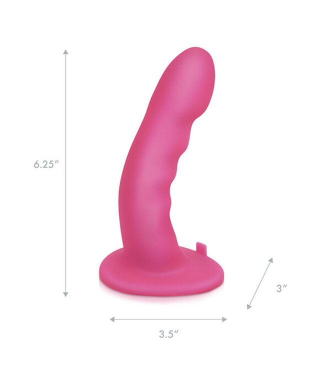 Pegasus - 6 Curved Ripple Silicone Peg with harness included