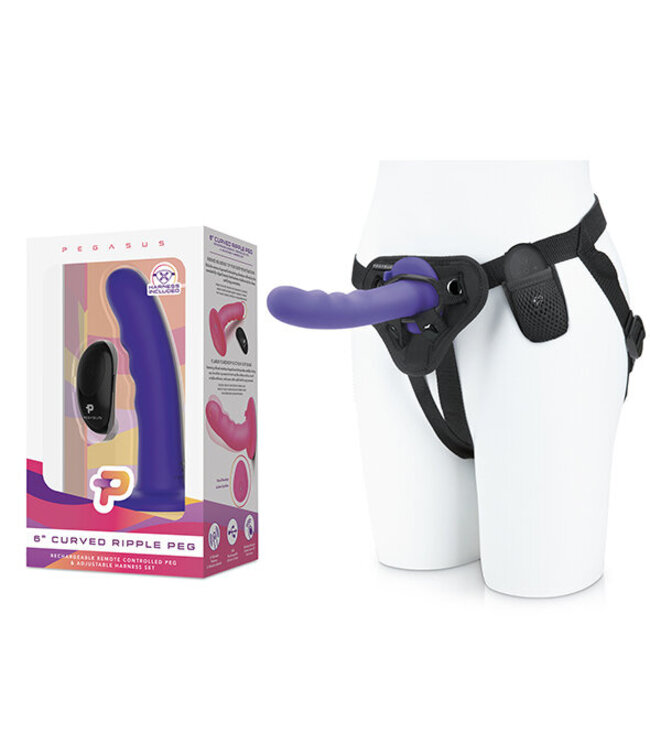 Pegasus - 6 Curved Wave Silicone Peg with harness included