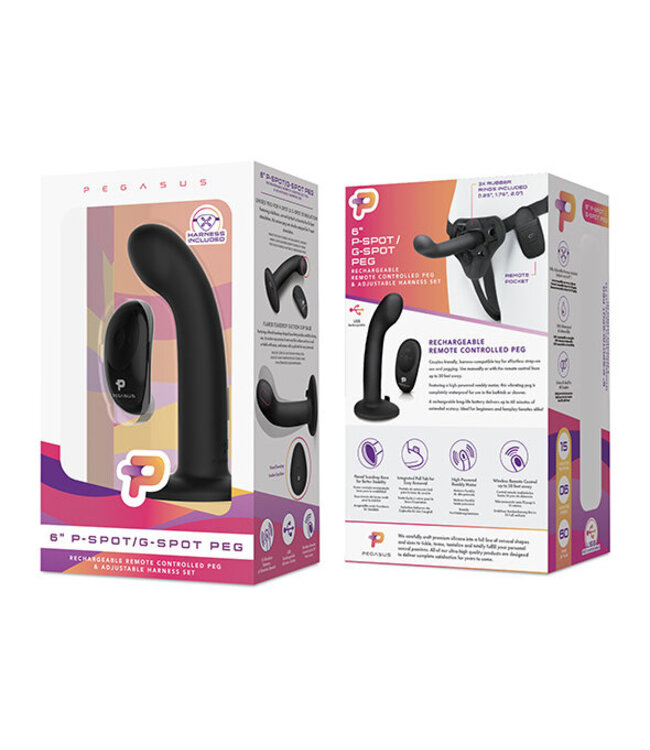 Pegasus - 6 P-spot / G-spot Silicone Peg with harness included