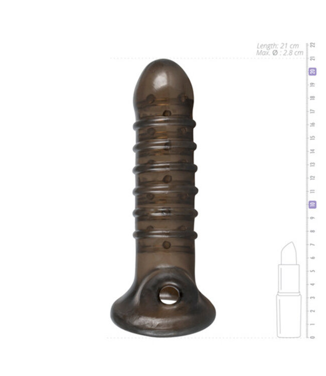 Penis Sleeve Met Ribbels - Zwart