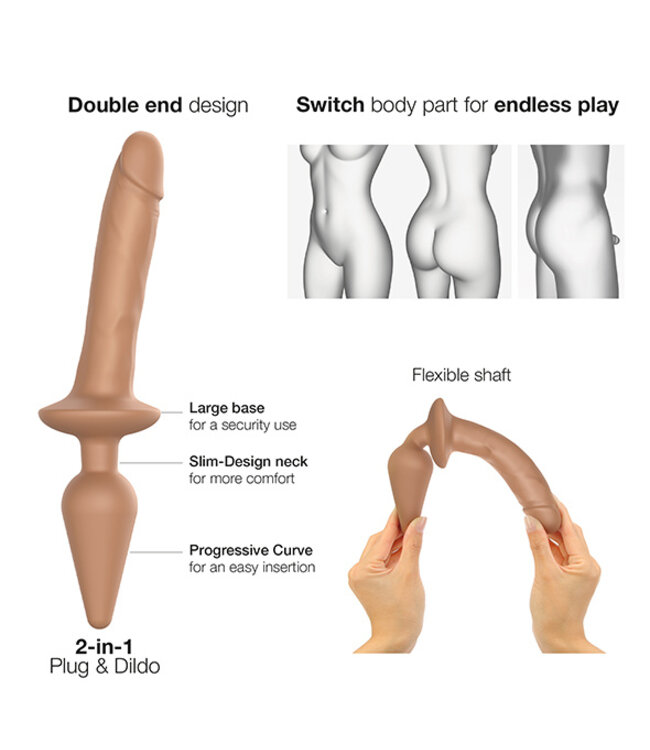 Strap-On-Me - Switch  Plug-in Realistic Dildo Caramel S