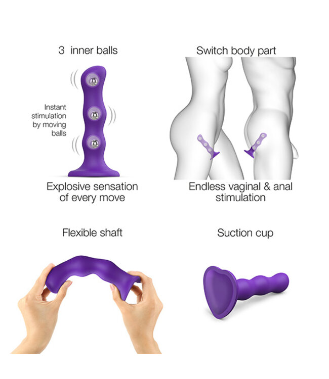 Strap-On-Me - Dildo Geisha Ball Purple XL