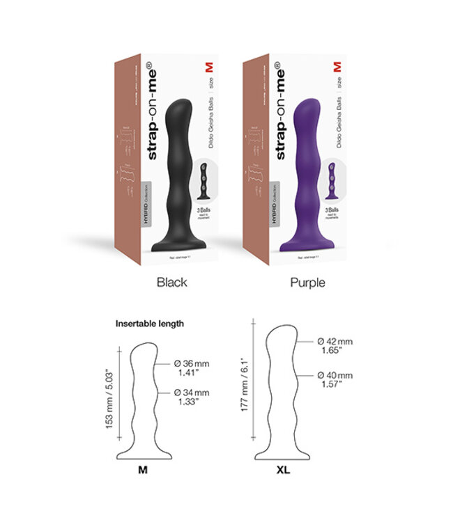 Strap-On-Me - Dildo Geisha Ball Purple M