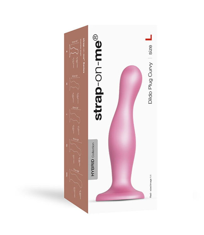 Strap-On-Me - Dildo Plug Curvy Metallic Sugar Pink L