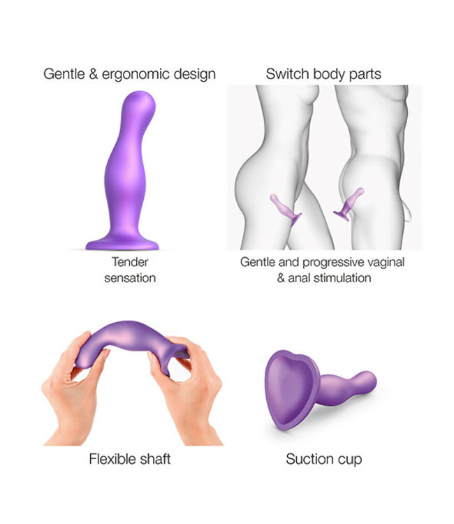 Strap-On-Me - Dildo Plug Curvy Metallic Purple M