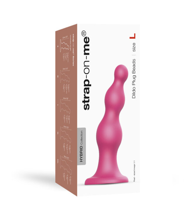 Strap-On-Me - Dildo Plug Beads Metallic Raspberry Pink L
