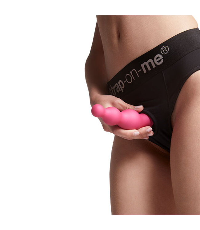 Strap-On-Me - Dildo Plug Beads Metallic Raspberry Pink M