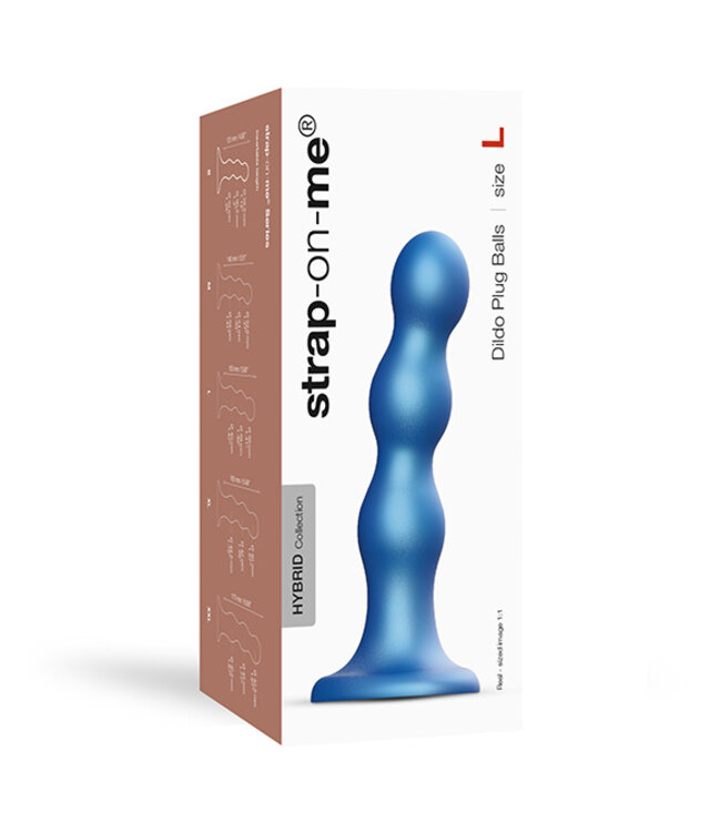 Strap-On-Me - Dildo Plug Balls Metallic Blue L