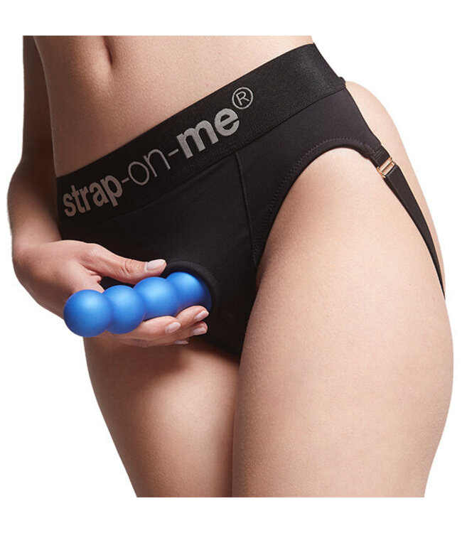 Strap-On-Me - Dildo Plug Balls Metallic Blue L