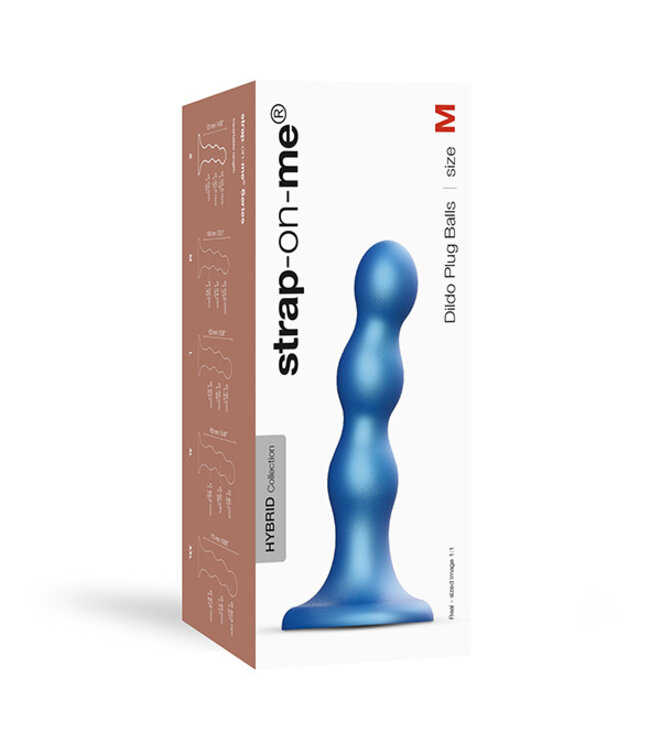 Strap-On-Me - Dildo Plug Balls Metallic Blue M