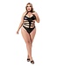 Baci Lingerie HALTER TOP WETLOOK TEDDY BLACK, QS