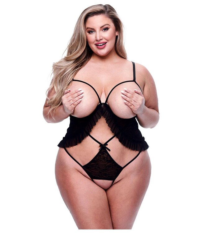 BACI PEEKABOO CRISS-CROSS TEDDY BLACK, QS