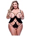 Baci Lingerie BACI PEEKABOO CRISS-CROSS TEDDY BLACK, QS