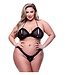 Baci Lingerie BACI 2PC PEEKABOO BRA & CROTCHLESS G-STRING SET BLACK, QS