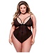 Baci Lingerie BACI SEXY CROTCHLESS MESH TEDDY BLACK, QS