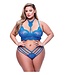 Baci Lingerie 2PC STRAPPY LACE BRA & PANTY SET BLUE, QS