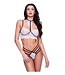 Baci Lingerie 2PC STRAPPY LACE BRA & PANTY SET BLACK, S/M