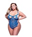 Baci Lingerie SEXY STRAPPY LACE TEDDY BLUE, QS