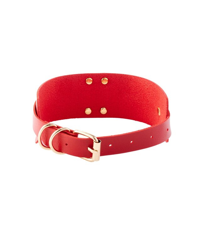 KINKY DIVA O-RING COLLAR RED/GOLD