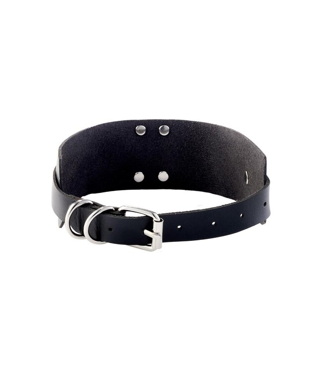 KINKY DIVA O-RING COLLAR BLACK/SILVER