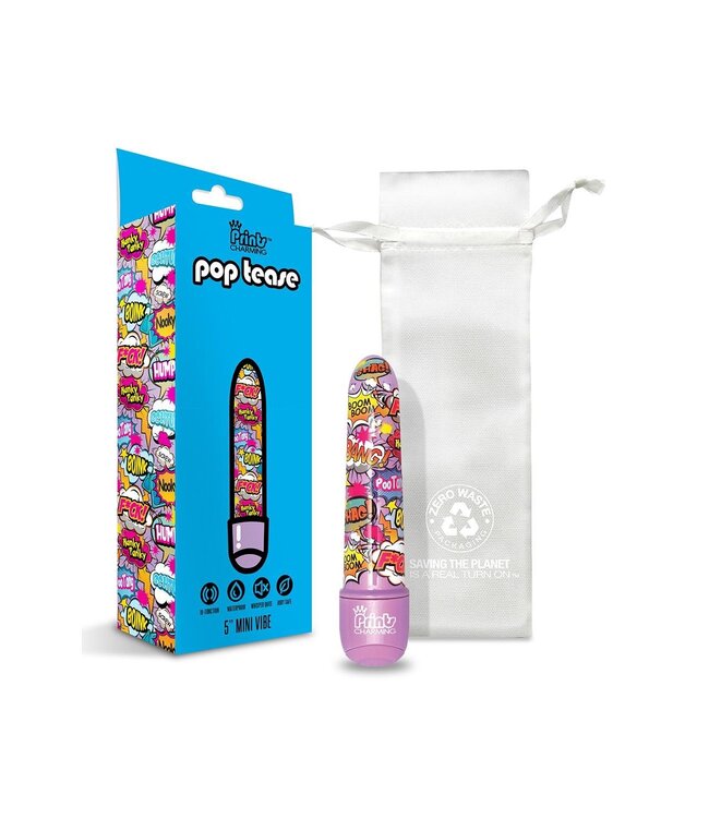 PRINTS CHARMING POP TEASE 5 INCH MINI VIBE  FCK PURPLE