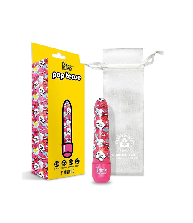 PRINTS CHARMING POP TEASE 5 INCH MINI VIBE  KISS ME PINK