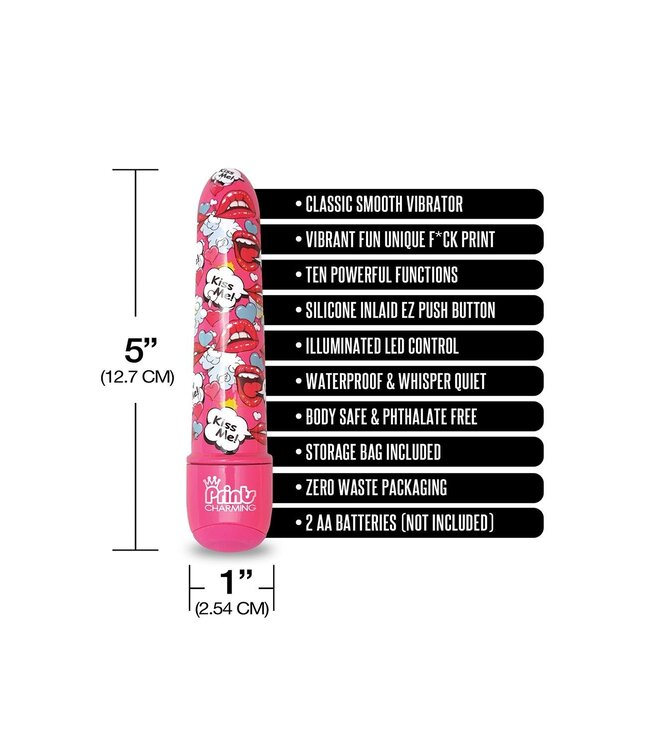 PRINTS CHARMING POP TEASE 5 INCH MINI VIBE  KISS ME PINK