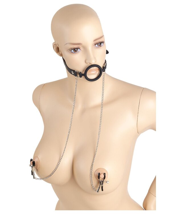 VIRGITE NIPPLE CLAMPS WITH O-RING GAG