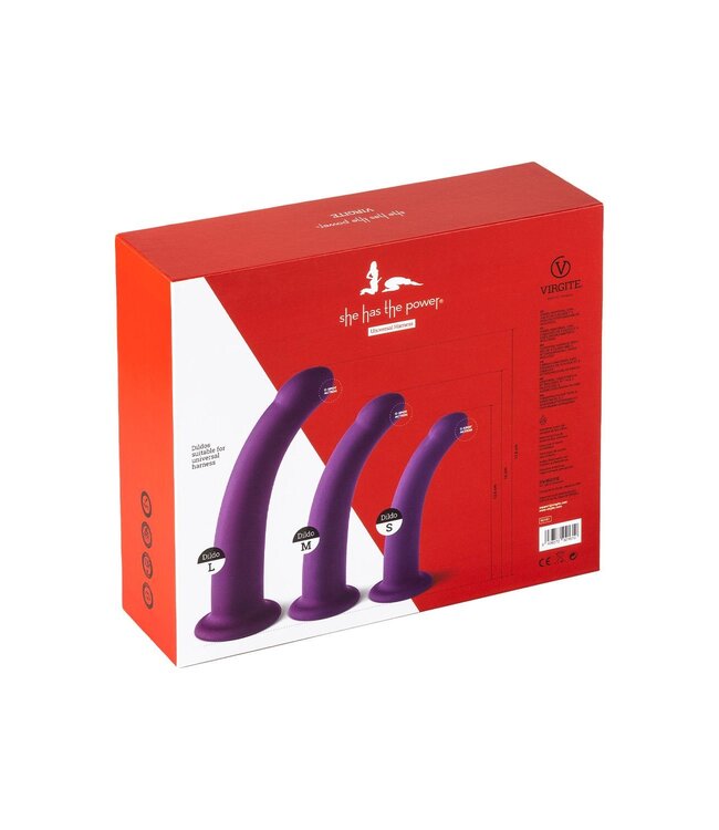 VIRGITE  SET OF 3 DILDOS SIZES S M L PURPLE