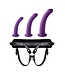 VIRGITE  UNIVERSAL HARNESS WITH PURPLE DILDO SET SIZES S M L PURPLE