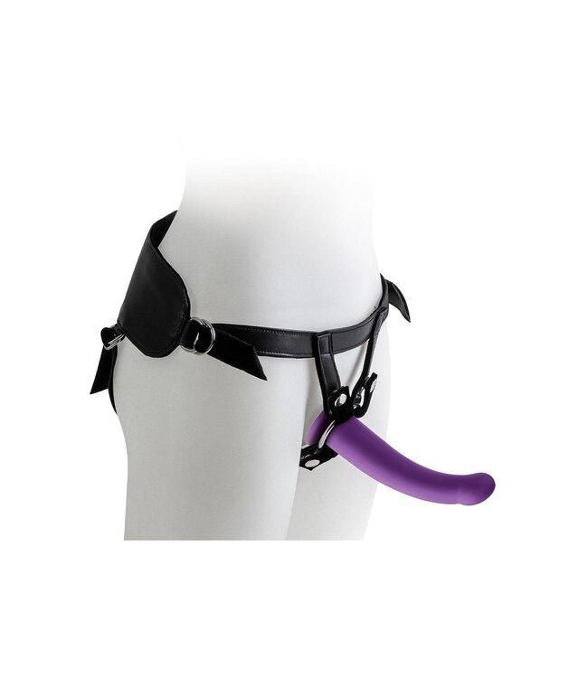 VIRGITE  UNIVERSAL HARNESS WITH PURPLE DILDO SIZE L PURPLE